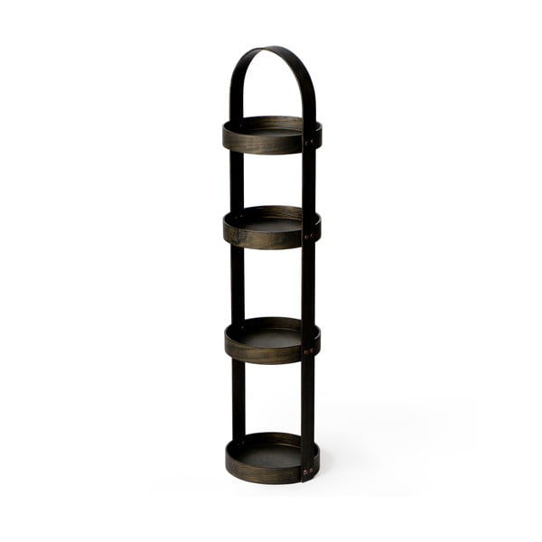 Tamsaus ąžuolo vonios kambario stovas Wireworks Round Caddy Mezza, 4 lentynos-image-3