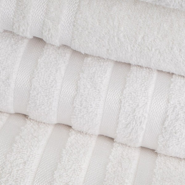 Baltos spalvos iš frote audinio iš medvilnės vonios rankšluostis 100x150 cm Simple – Casa Selección-image-1