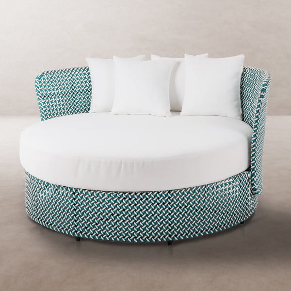 Sodo lova baltos spalvos/mėlynos spalvos Nadia – LDK Garden