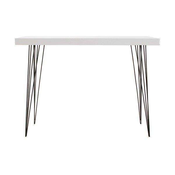 Versa Dallas baltas medinis stalas, 110 x 25 cm-image-3