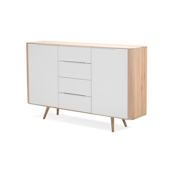 Dviejų ąžuolinių stalčių komoda Gazzda Ena, 180 x 110 cm-image-2