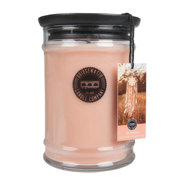 "Bridgewater Candle Company Wanderlust" abrikosų ir vanilės kvapo žvakė stiklinėje dėžutėje, degimo trukmė 140-160 val.