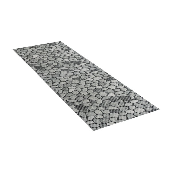Pilkas plastikinis vonios kambario kilimėlis 65x200 cm Sassi - Wenko-image-2
