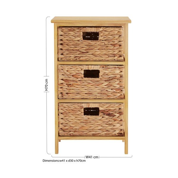 Aukšta šoninė spintelė iš paulovnijos masyvo natūralios spalvos 41x70 cm – Premier Housewares-image-2