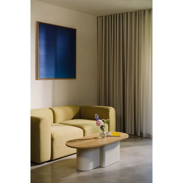 Smėlio spalvos kavos staliukas su ąžuolo dekoro stalviršiu 50x115 cm Looi – noo.ma-image-3