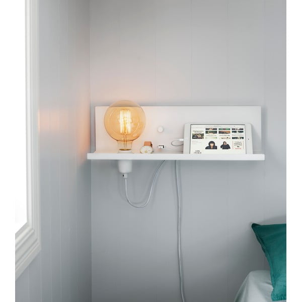 Baltas sieninis šviestuvas su USB įkrovimo stotele Markslöjd Multi-image-1