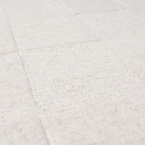 Rankų darbo dramblio kaulo spalvos iš vilnos kilimas 120x170 cm Checkerboard – Flair Rugs-image-2