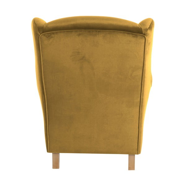 Aksominis geltonos spalvos krėslas Max Winzer Lorris-image-4