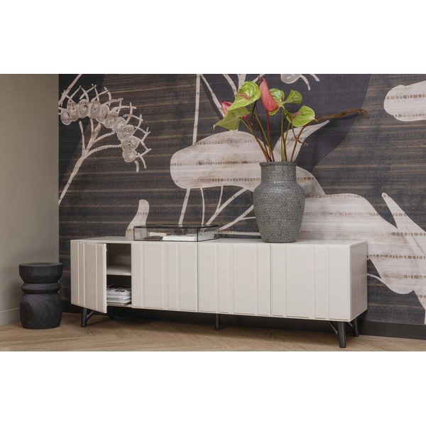 TV spintelė kreminės spalvos iš pušies masyvo 181x56 cm Miller – WOOOD-image-4