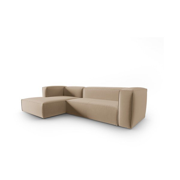 Iš velveto kampinė sofa šviesiai rudos spalvos Mackay – Cosmopolitan Design-image-2