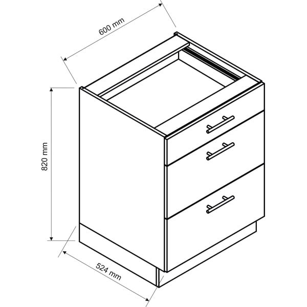 Apatinė virtuvės spintelė (plotis 60 cm) Brodie – STOLKAR-image-1