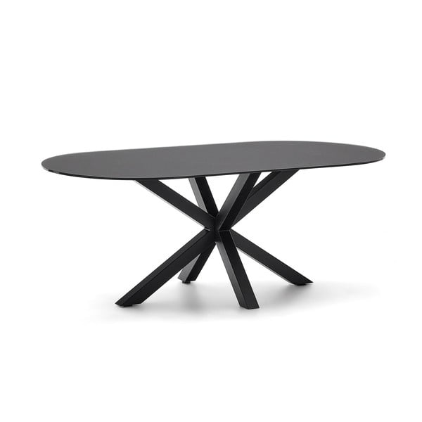 Valgomojo stalas su stikliniu stalviršiu 100x200 cm Argo – Kave Home