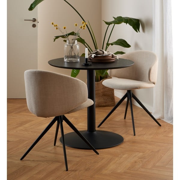 Smėlio spalvos iš audinio valgomojo kėdė su porankiais Ella – Actona-image-1