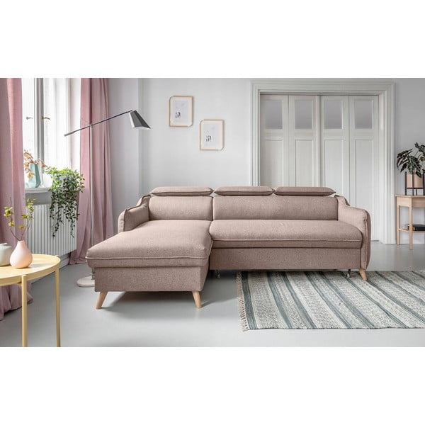 Sulankstoma kampinė sofa smėlio spalvos (su kairiuoju kampu) Sweet Harmony – Miuform-image-3