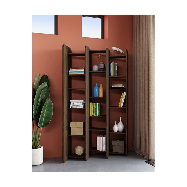 Knygų spinta iš riešutmedžio medienos TemaHome Twin, aukštis 187 cm-image-4