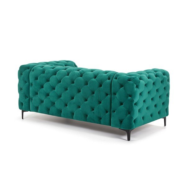 Žalioji 2 vietų sofa su aksomo išvaizda "La Forma Maisha-image-4