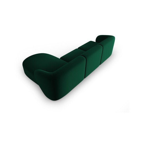 Žalios spalvos iš velveto kampinė sofa (su dešiniuoju kampu/su gultu) Paolo – Milo Casa-image-3