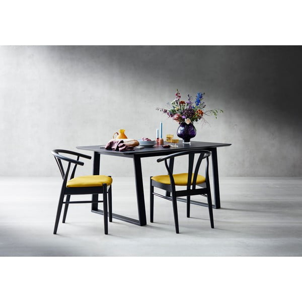 Juodos spalvos valgomojo stalas Meza by Hammel, 165 x 90 cm-image-1