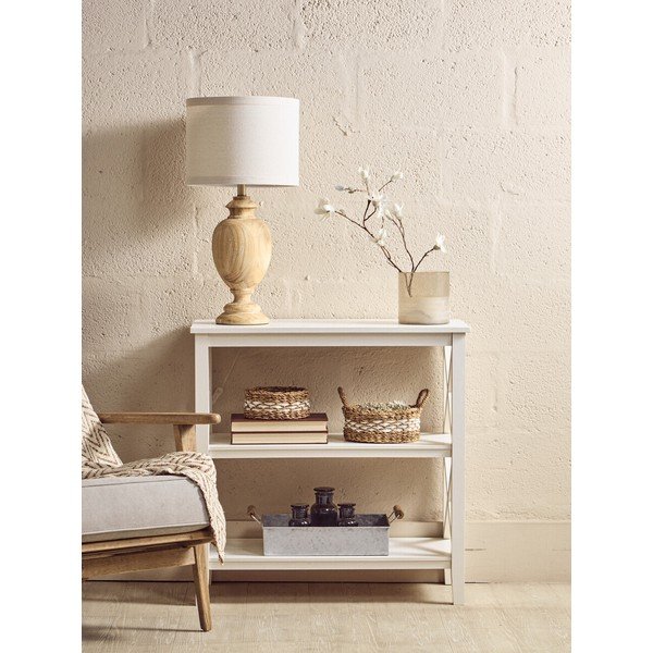 Baltos spalvos iš pušies masyvo pastatoma lentyna 40x81x81 cm Heritage – Premier Housewares-image-3
