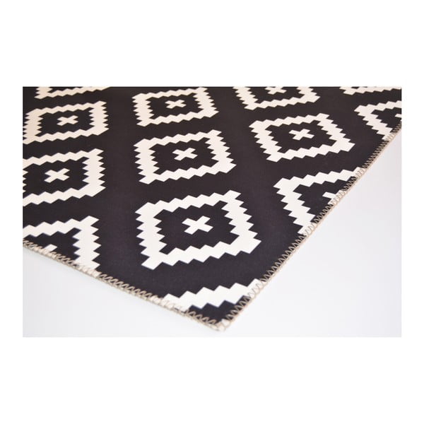 Skalbiamas kilimas baltos spalvos/juodos spalvos 80x150 cm Geo – Vitaus-image-2