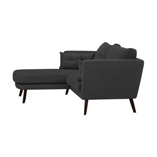 Tamsiai pilka trijų vietų sofa "Mazzini Sofas Elena", su šezlongu kairiajame kampe-image-2