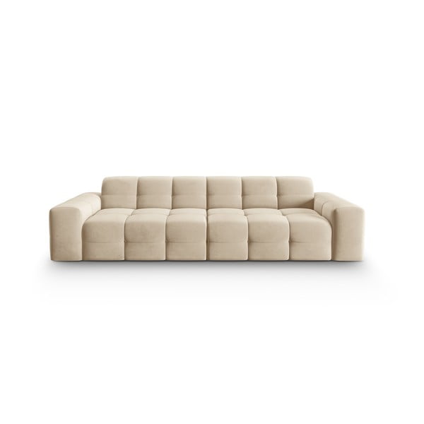 Smėlio spalvos aksominė sofa 255 cm Kendal - Micadoni Home