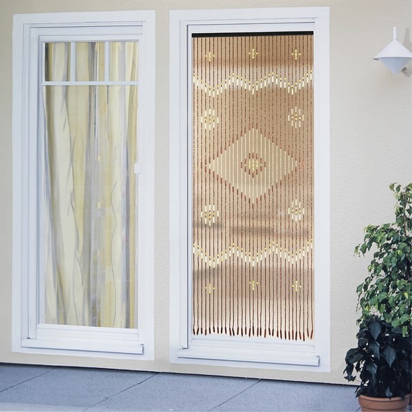 Natūralios spalvos iš bambukinė užuolaida durims 90x200 cm Rhombus – Maximex-image-2