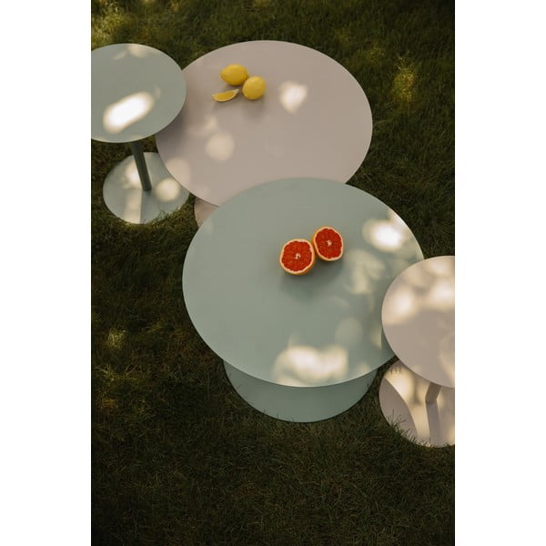 Šalavijo spalvos iš plieno apvalios formos kavos staliukas ø 60 cm Snow – Zuiver-image-1