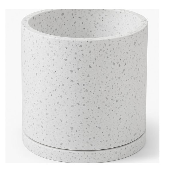 2 baltų gėlių vazonų rinkinys Bonami Selection Terrazzo, ø 26 cm-image-1