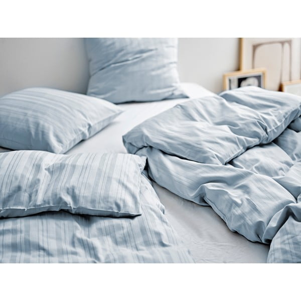 Šviesiai mėlynos spalvos iš damasko viengulė/itin ilga patalynė 140x220 cm Noble – Södahl-image-1