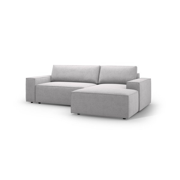 Iš boucle sulankstoma kampinė sofa šviesiai pilkos spalvos (su dešiniuoju kampu) Jodie – Micadoni Home-image-2