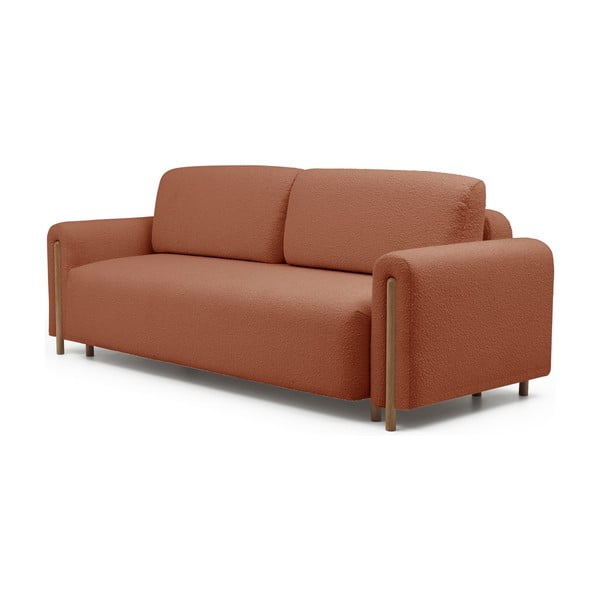 Terakotos spalvos iš boucle sulankstoma/su sandėliavimo vieta sofa 244 cm Arcadova – ELTAP-image-2