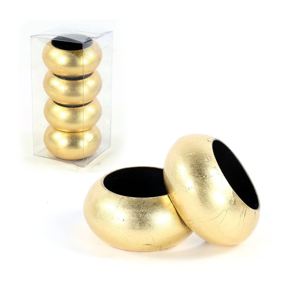 4 auksinių servetėlių žiedų rinkinys Unimasa