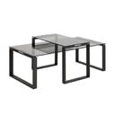 2 kavos staliukų su stiklo stalviršiais rinkinys Actona Katrine