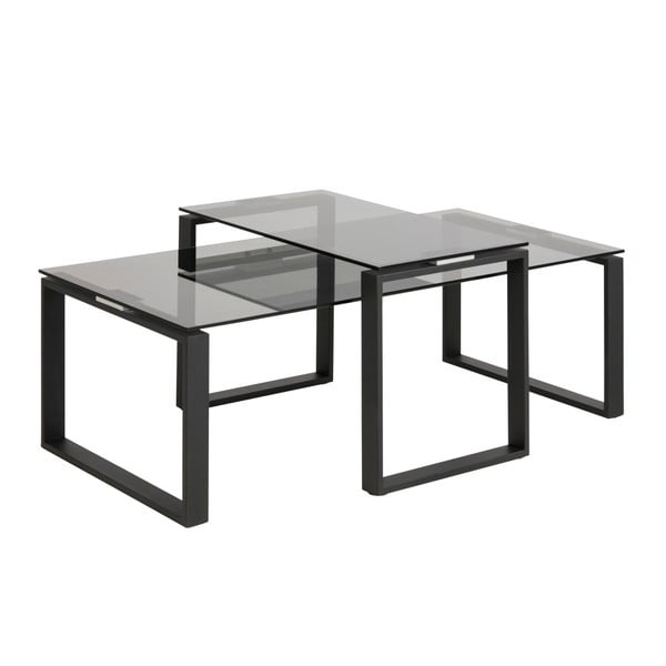 2 kavos staliukų su stiklo stalviršiais rinkinys Actona Katrine