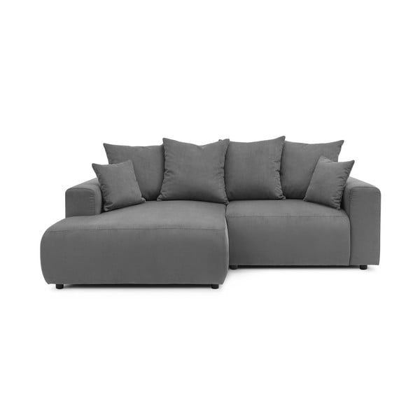 Iš velveto kampinė sofa pilkos spalvos Enjoy – Bobochic Paris