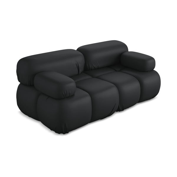 Juodos spalvos iš dirbtinės odos sofa 190 cm Lokua – Makamii-image-2