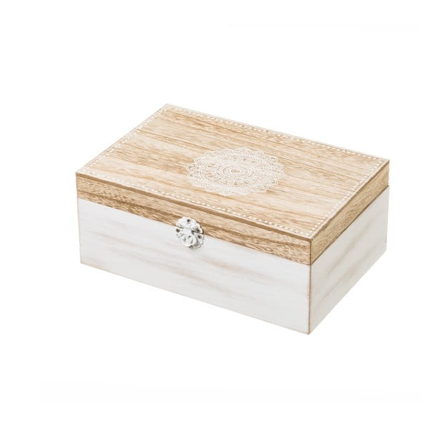 Balta medinė dėžė "Unimasa Treasure", 24 x 17 cm