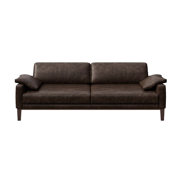 Tamsiai ruda odinė sofa MESONICA Musso, 211 cm