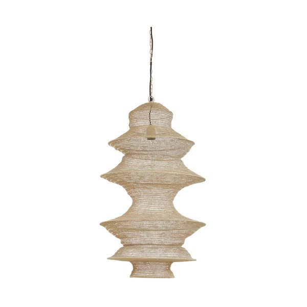 Smėlio spalvos iš metalo kabantis šviestuvas Nakisha – Light & Living