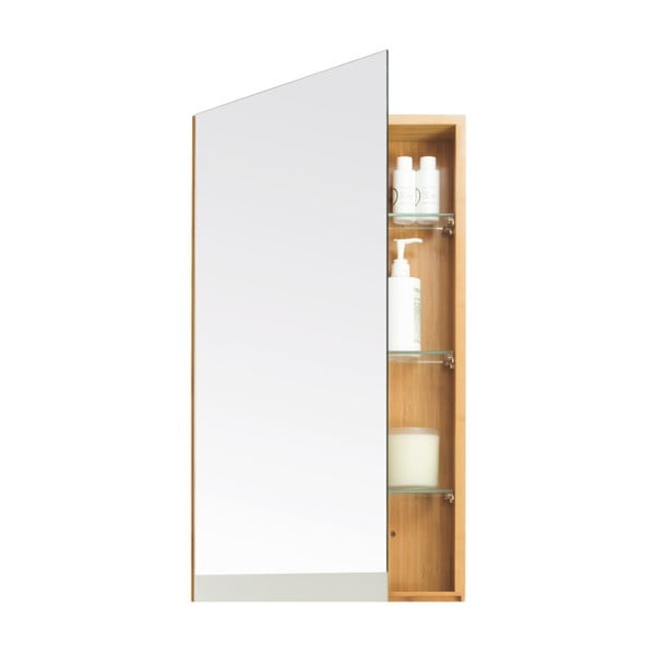 Bambukinė vonios kambario spintelė su veidrodinėmis durelėmis Wireworks Arena