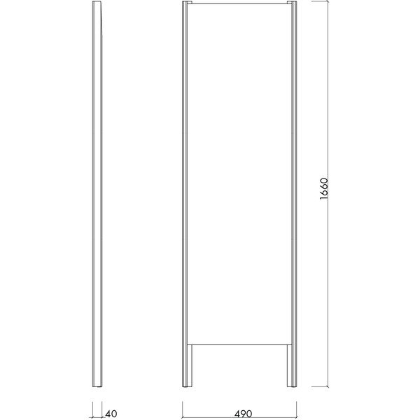 Pastatomas veidrodis su medžio masyvo rėmu 49x166 cm Lun – noo.ma-image-4