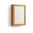Pakabinama/su veidrodžiu vonios daiktadėžė natūralios spalvos iš tikmedžio masyvo 50x70 cm Plubia – Kave Home