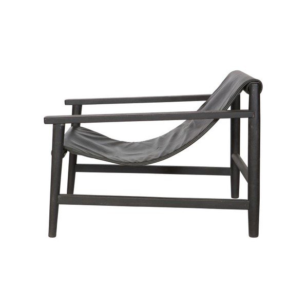 Juodas odinis fotelis BePureHome Sling-image-2