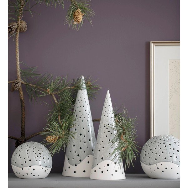 Pilko kaulinio porceliano kalėdinė žvakidė Kähler Design Nobili, ⌀ 14 cm-image-3
