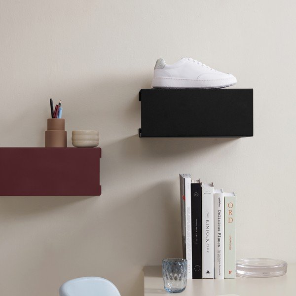 Bordo spalvos iš plieno kelių aukštų sieninė lentyna 35 cm – ReCollector-image-3