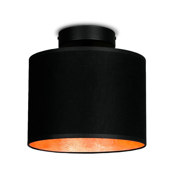 Juodas lubinis šviestuvas su vario spalvos detalėmis Sotto Luce Mika XS CP, ⌀ 20 cm