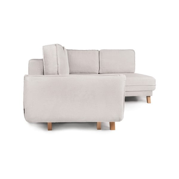 Iš kordinio velveto sulankstoma kampinė sofa smėlio spalvos (su dešiniuoju kampu) Tori – Bonami Selection-image-3