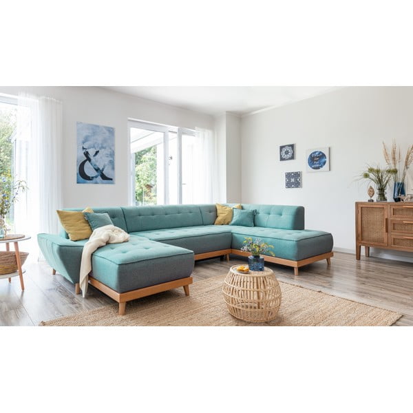Sulankstoma kampinė sofa turkio spalvos (su dešiniuoju kampu/„U“ formos) Dazzling Daisy – Miuform-image-4