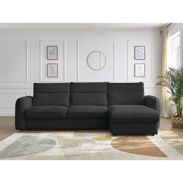 Juodos spalvos kampinė sofa Achille – Bobochic Paris-image-1